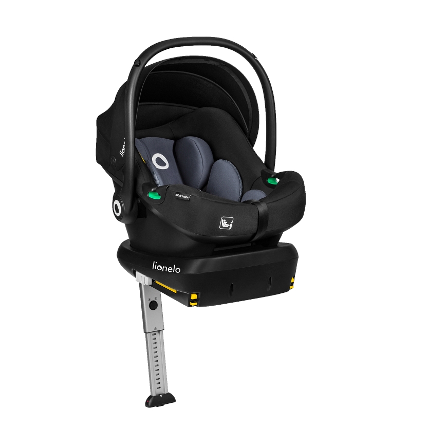 Lionelo - Kinderautostoel met basis ASTRID SET i-Size 40-87 cm Zwart Grijs