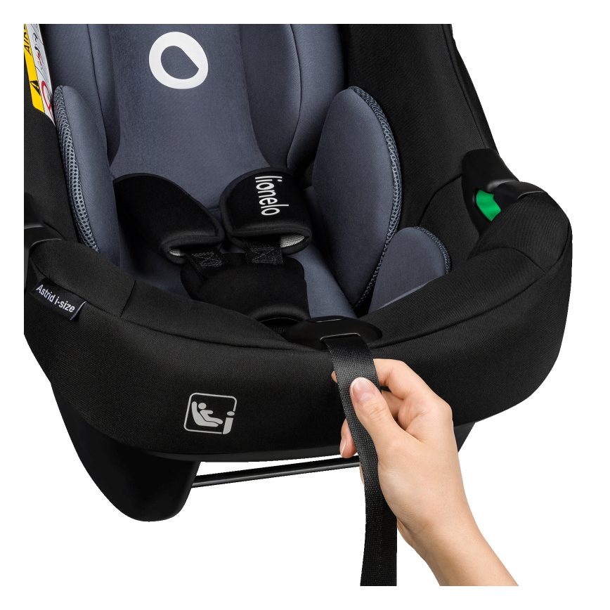 Lionelo - Kinderautostoel met basis ASTRID SET i-Size 40-87 cm Zwart Grijs