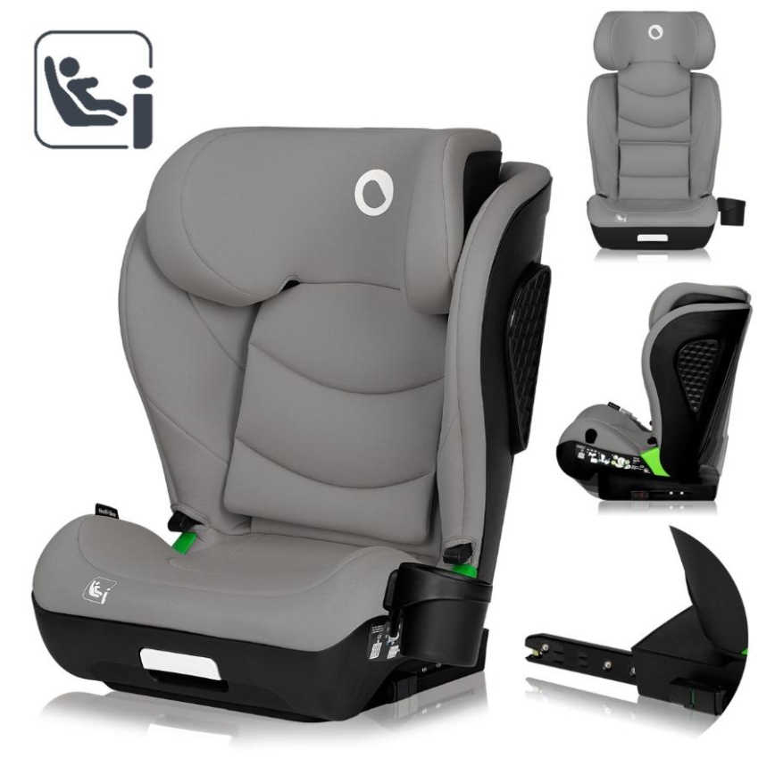 Lionelo - Kinderautostoel NEAL i-Size 100-150 cm Grijs Concrete