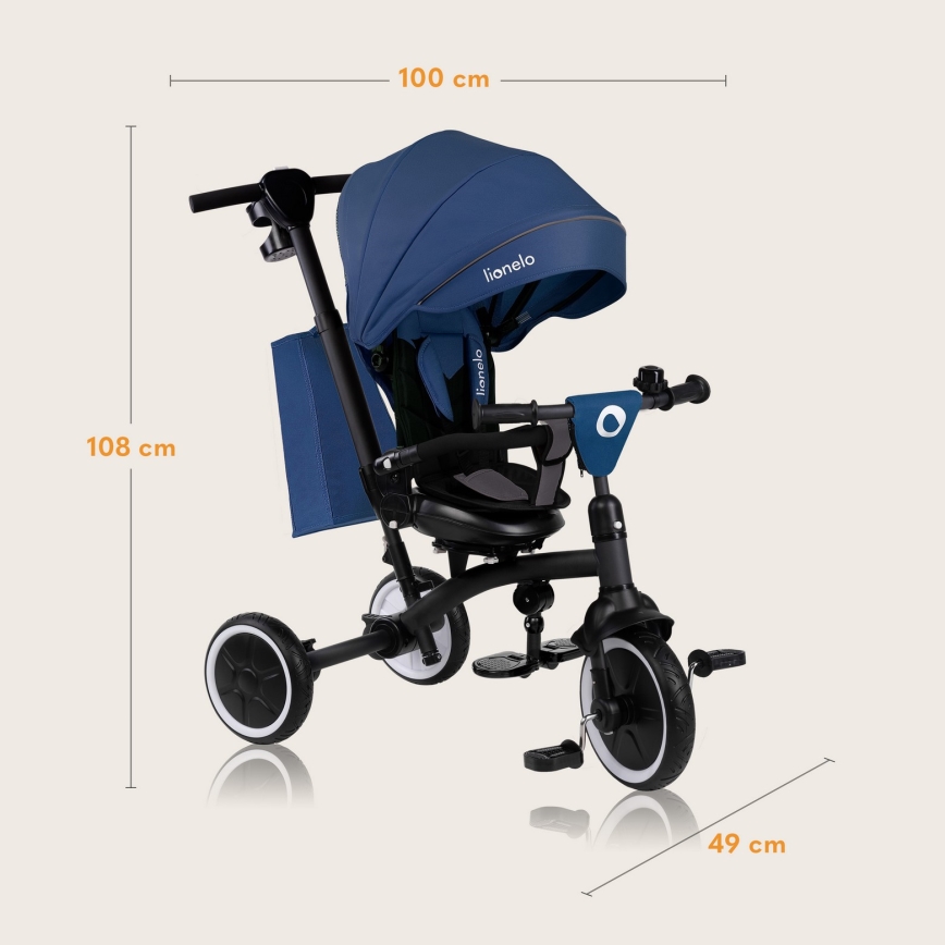 Lionelo - Kinderdriewieler TRIS PLUS Blue Denim