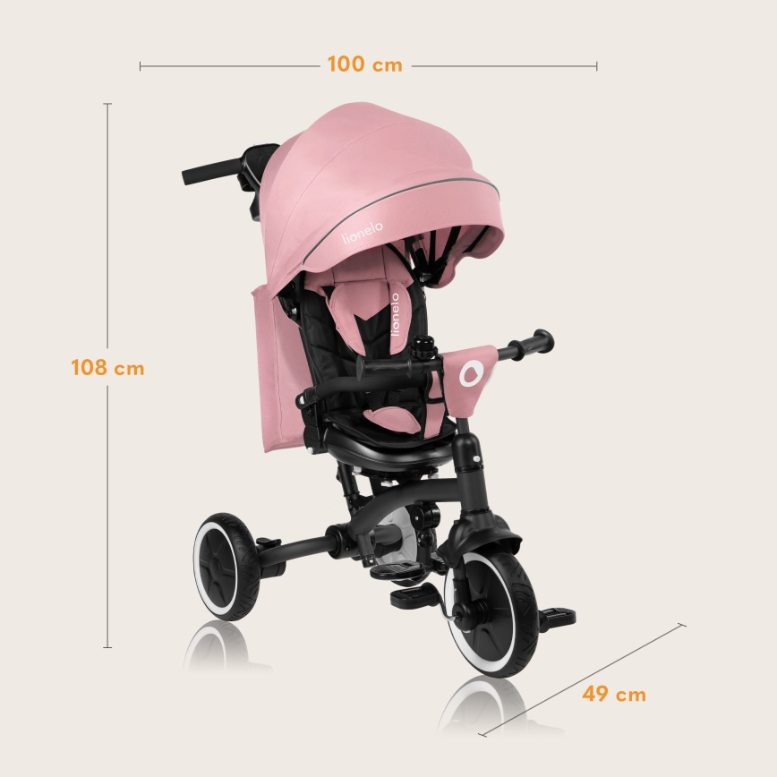 Lionelo - Kinderdriewieler TRIS PLUS Pink Rose