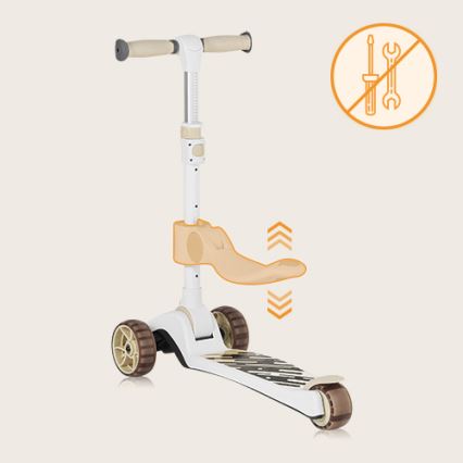 Lionelo - Kinderen step 2in1 FRANKY wit/beige