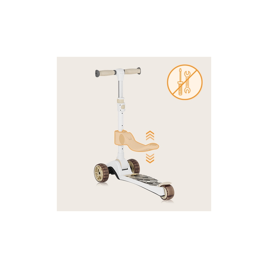 Lionelo - Kinderen step 2in1 FRANKY wit/beige
