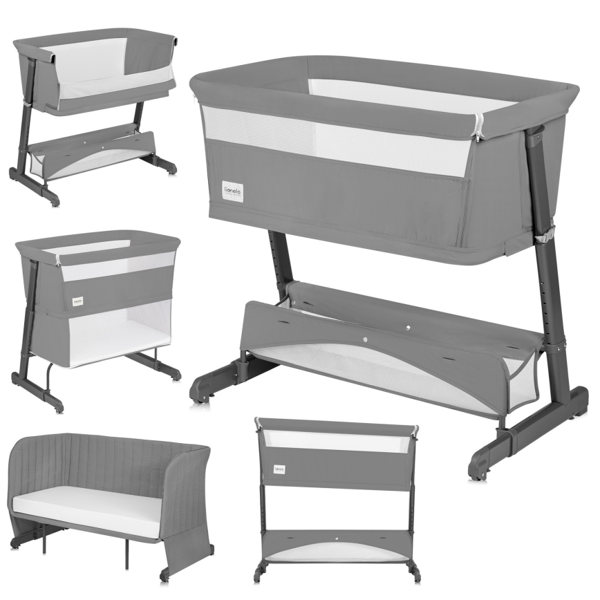 Lionelo - Kinderledikant 5-in-1 THOMI PLUS Grey Concrete