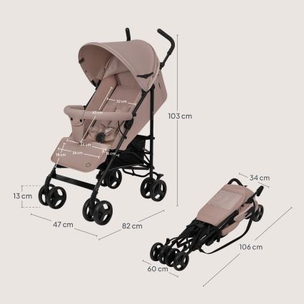 Lionelo - lichtgewicht buggy ELIA Beige Taupe