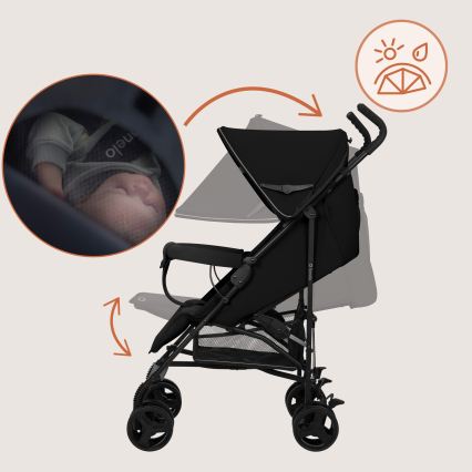 Lionelo - Lichtgewicht parapluwagen ELIA Black Onyx
