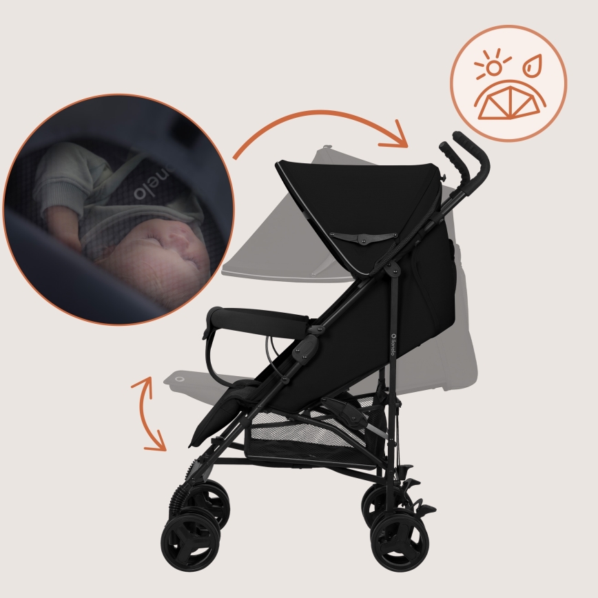 Lionelo - Lichtgewicht parapluwagen ELIA Black Onyx