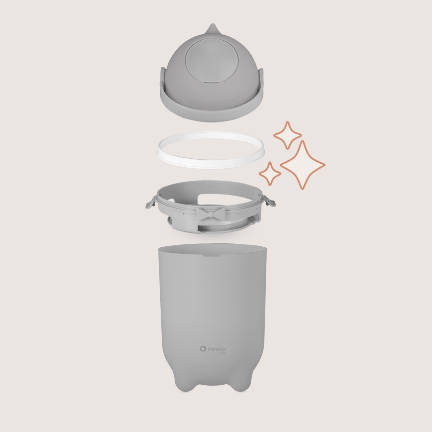Lionelo - Luieremmer PUREBIN 10 l Grijs