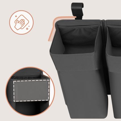 Lionelo - Opbergorganizer voor ledikant 3-in-1 SIDEPOCKET grijs