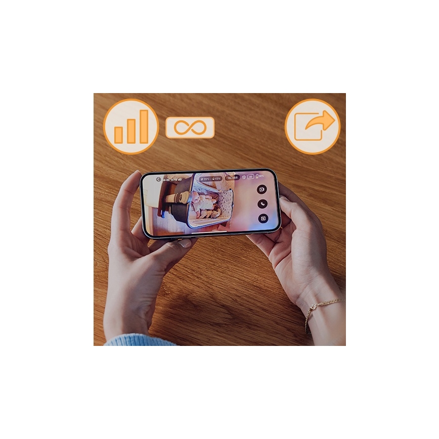 Lionelo - Oplaadbare babyfoon BABYLINE GO 5V 3350 mAh