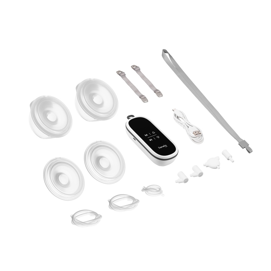 Lionelo - Elektrische oplaadbare dubbele borstkolf voor moedermelk TWEE FREE 5V 1500 mAh 150 ml