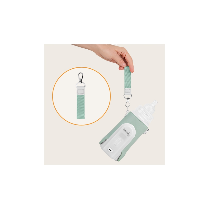 Lionelo - Oplaadbare flessenverwarmer THERMUP GO EVO 18W/5V groen/wit