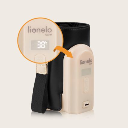 Lionelo - Oplaadbare flessenverwarmer THERMUP GO EVO 18W/5V zwart/beige