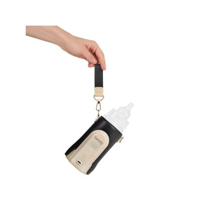 Lionelo - Oplaadbare flessenverwarmer THERMUP GO EVO 18W/5V zwart/beige