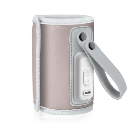 Lionelo - Oplaadbare flessenwarmer THERMUP GO 18W/5V Babyroze