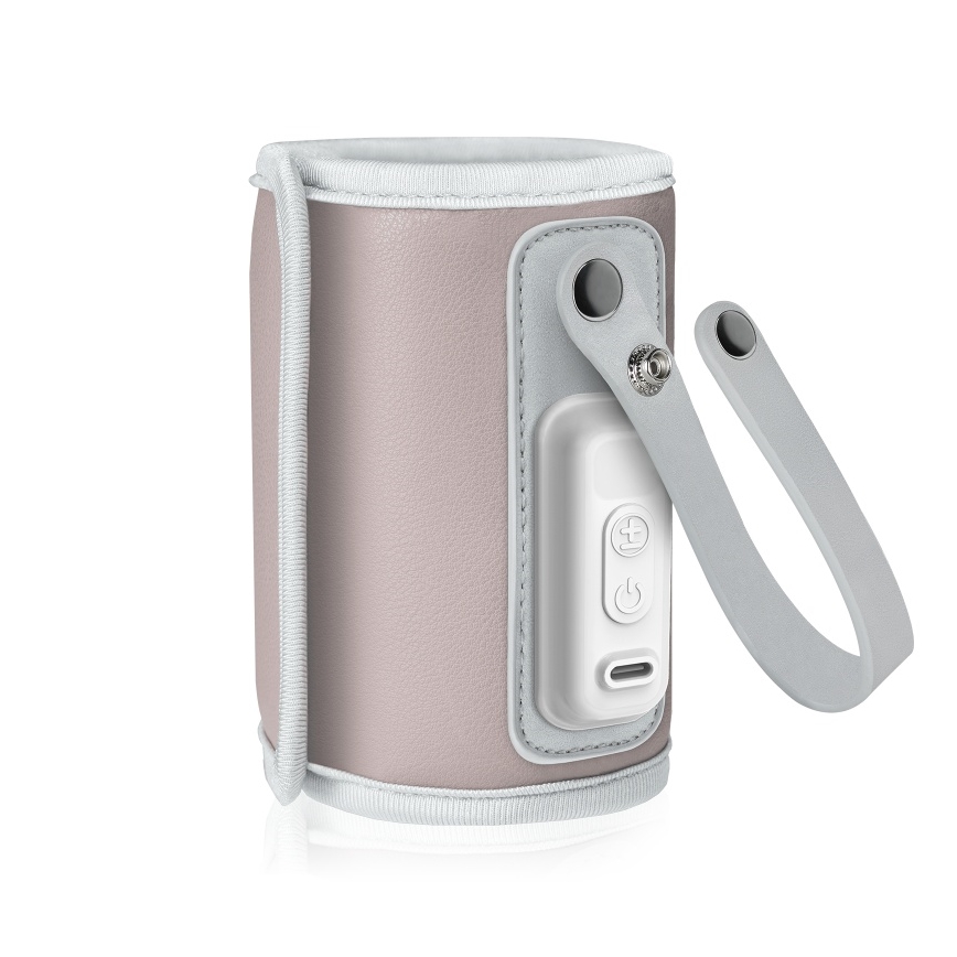 Lionelo - Oplaadbare flessenwarmer THERMUP GO 18W/5V Babyroze