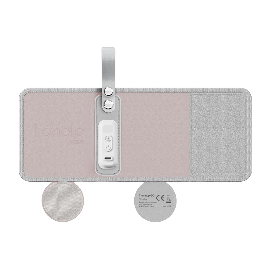 Lionelo - Oplaadbare flessenwarmer THERMUP GO 18W/5V Babyroze