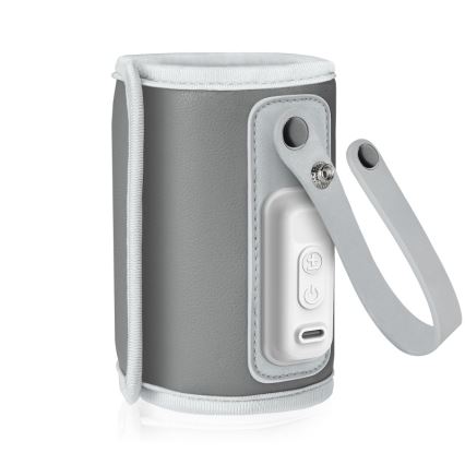 Lionelo - Oplaadbare flessenwarmer THERMUP GO 18W/5V Grijs/Zilver