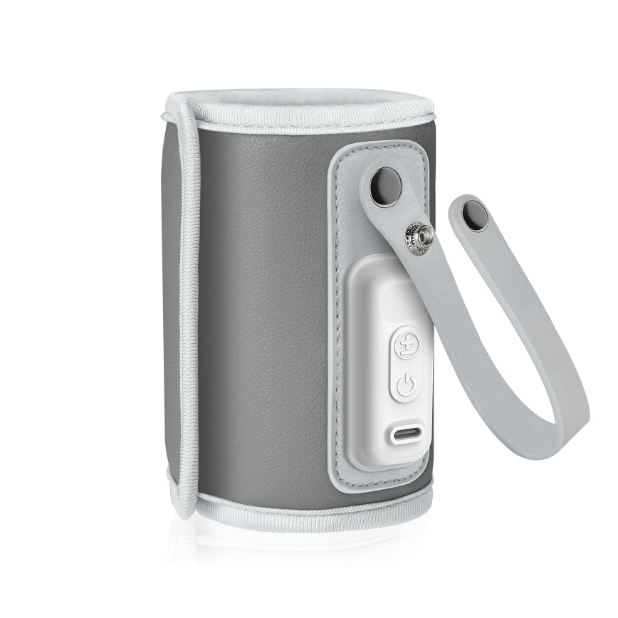 Lionelo - Oplaadbare flessenwarmer THERMUP GO 18W/5V Grijs/Zilver