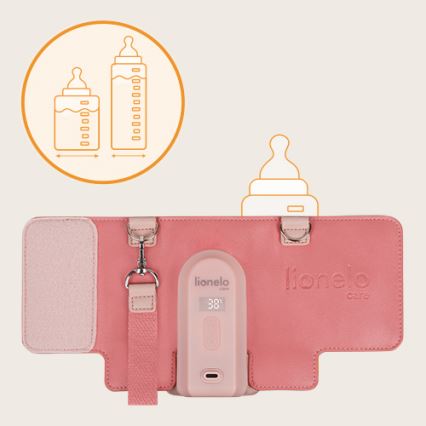 Lionelo - Oplaadbare flessenwarmer THERMUP GO EVO 18W/5V roze