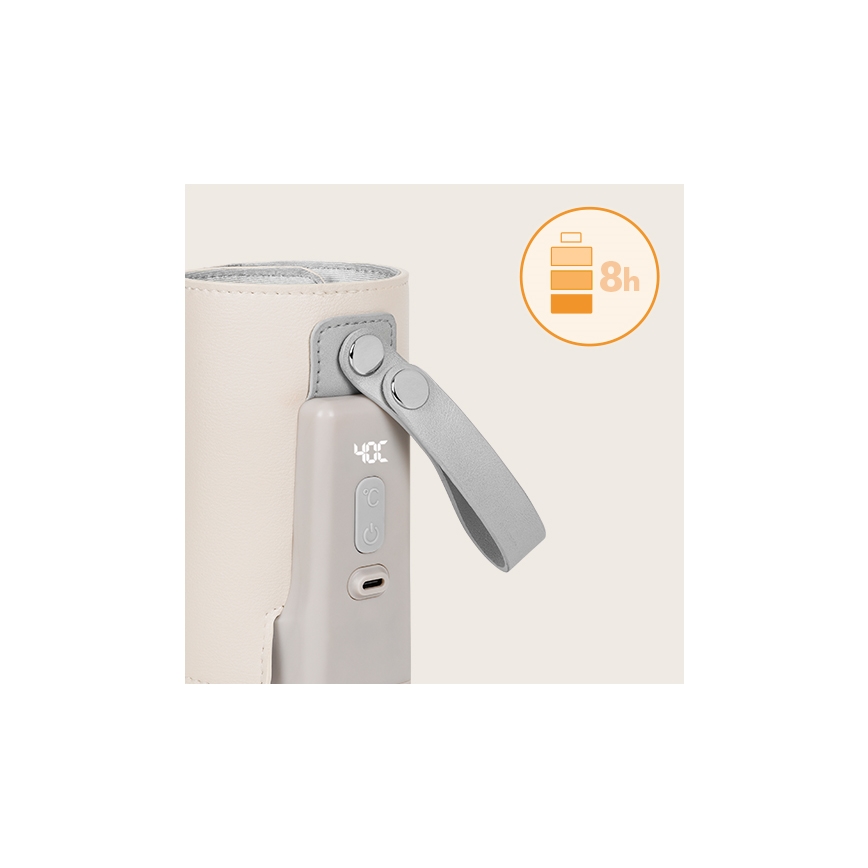 Lionelo - Oplaadbare flesverwarmer THERMUP GO PLUS 10W/5V beige