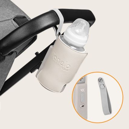 Lionelo - Oplaadbare flesverwarmer THERMUP GO PLUS 10W/5V beige