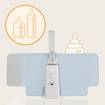 Lionelo - Oplaadbare flesverwarmer THERMUP GO PLUS 10W/5V blauw/grijs