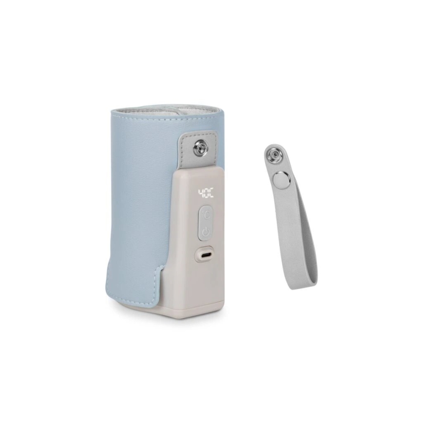 Lionelo - Oplaadbare flesverwarmer THERMUP GO PLUS 10W/5V blauw/grijs