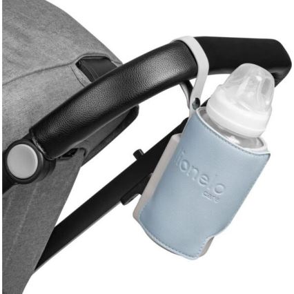 Lionelo - Oplaadbare flesverwarmer THERMUP GO PLUS 10W/5V blauw/grijs