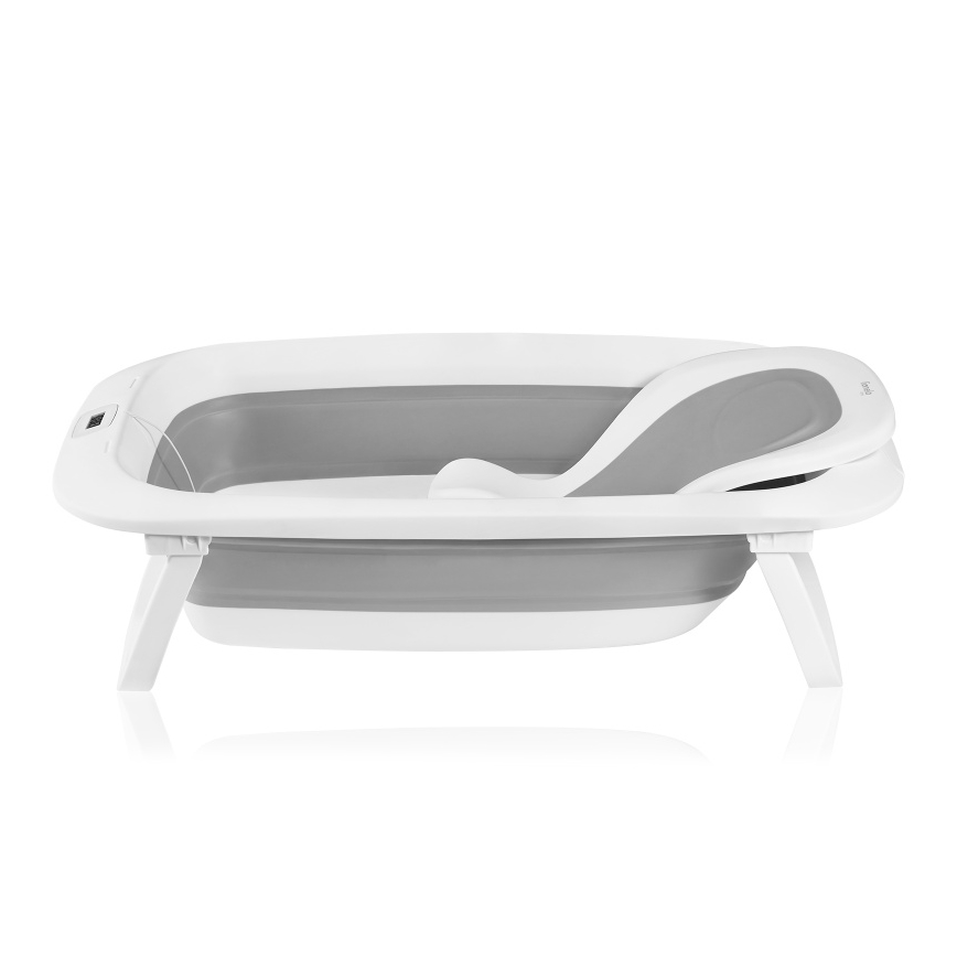 Lionelo - Opvouwbaar babybad met thermometer BABY BUBBLE 2x LR44 Grey Dove