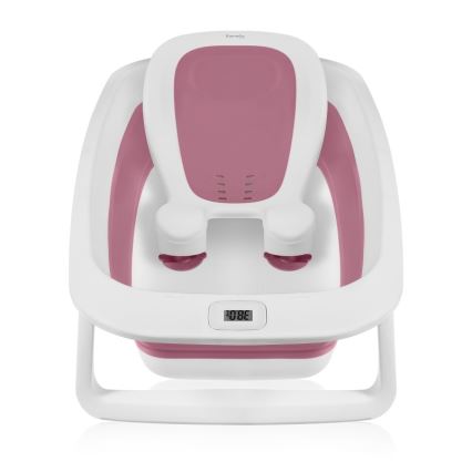 Lionelo - Opvouwbaar babybadje met thermometer BABY BUBBLE 2x LR44 Roze Magnolia