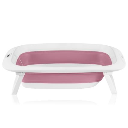 Lionelo - Opvouwbaar babybadje met thermometer BABY BUBBLE 2x LR44 Roze Magnolia