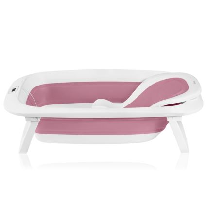 Lionelo - Opvouwbaar babybadje met thermometer BABY BUBBLE 2x LR44 Roze Magnolia