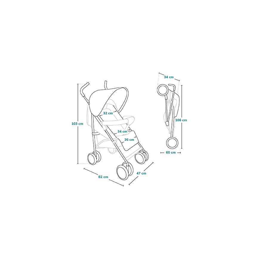 Lionelo - Opvouwbare buggy ELIA grijs
