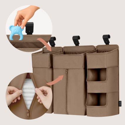 Lionelo - Organizer voor babybed 3-in-1 SIDEPOCKET Beige