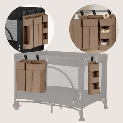 Lionelo - Organizer voor babybed 3-in-1 SIDEPOCKET Beige