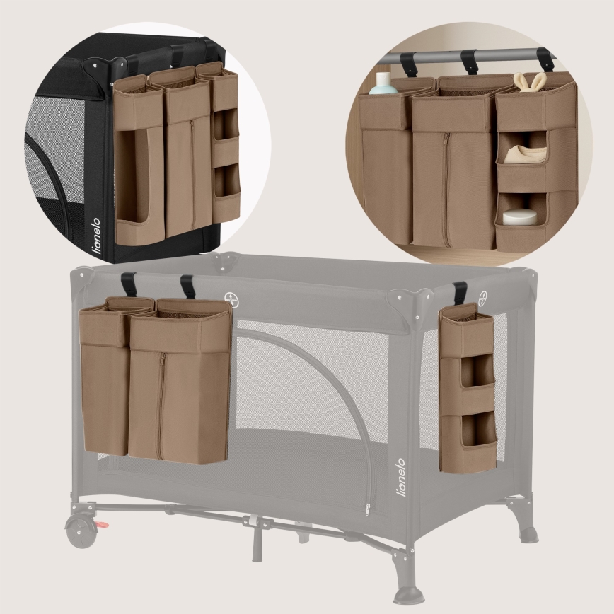 Lionelo - Organizer voor babybed 3-in-1 SIDEPOCKET Beige