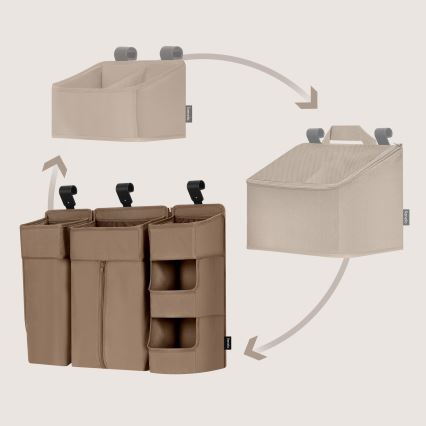 Lionelo - Organizer voor babybed 3-in-1 SIDEPOCKET Beige