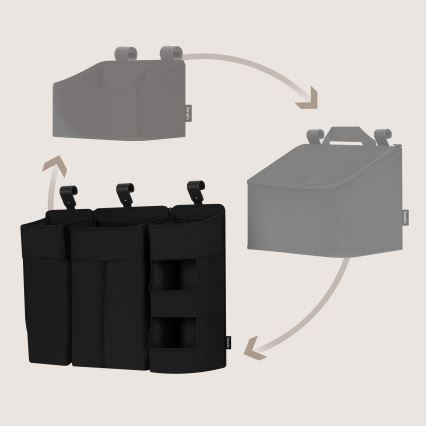 Lionelo - Organizer voor babybed 3-in-1 SIDEPOCKET Zwart