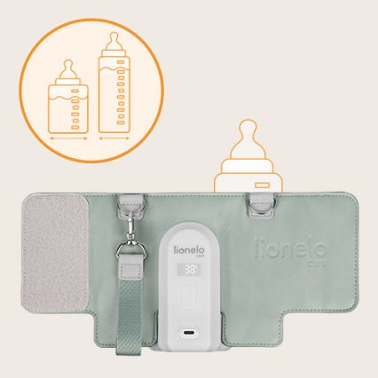 Lionelo - Rechargeable bottle warmer THERMUP GO EVO 18W/5V groen/wit