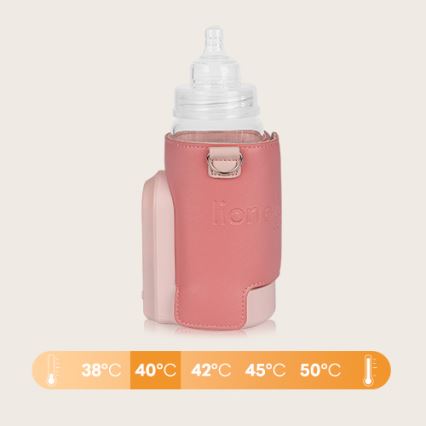 Lionelo - Rechargeable bottle warmer THERMUP GO EVO 18W/5V roze