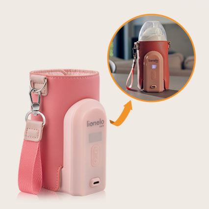 Lionelo - Rechargeable bottle warmer THERMUP GO EVO 18W/5V roze