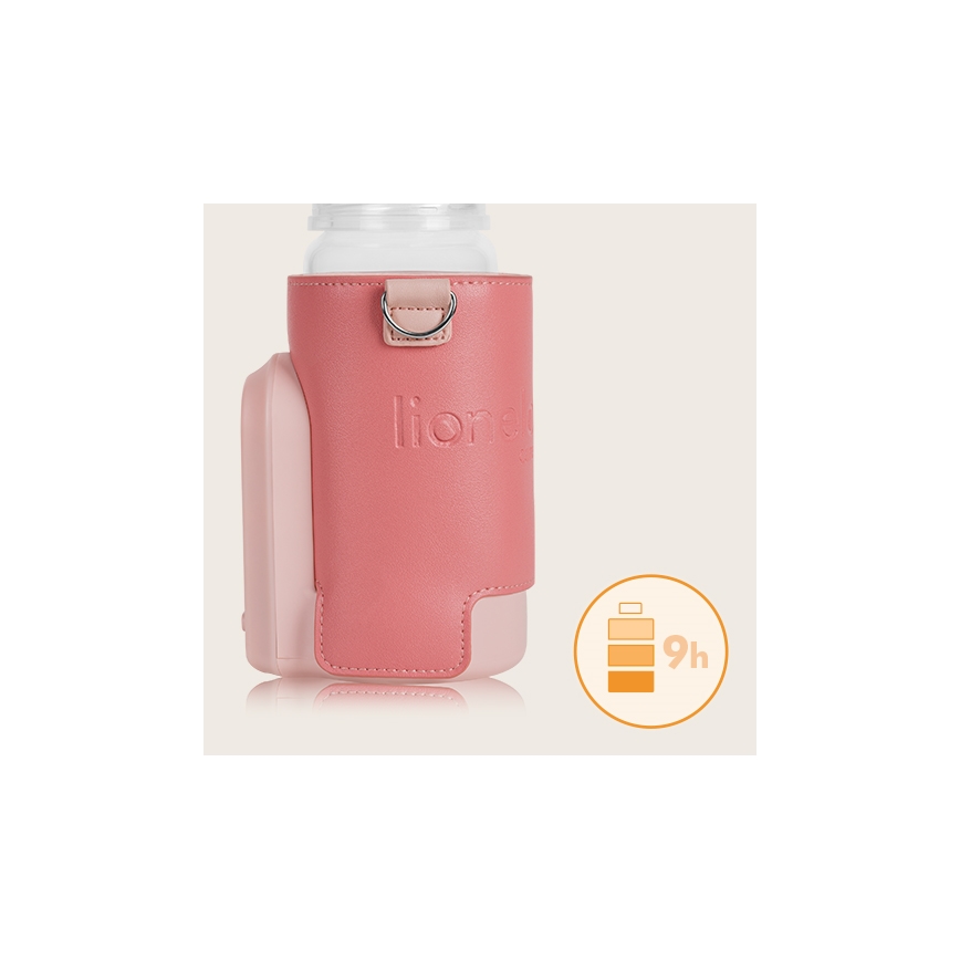 Lionelo - Rechargeable bottle warmer THERMUP GO EVO 18W/5V roze