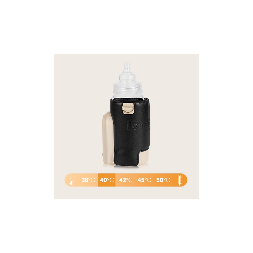 Lionelo - Rechargeable bottle warmer THERMUP GO EVO 18W/5V zwart/beige