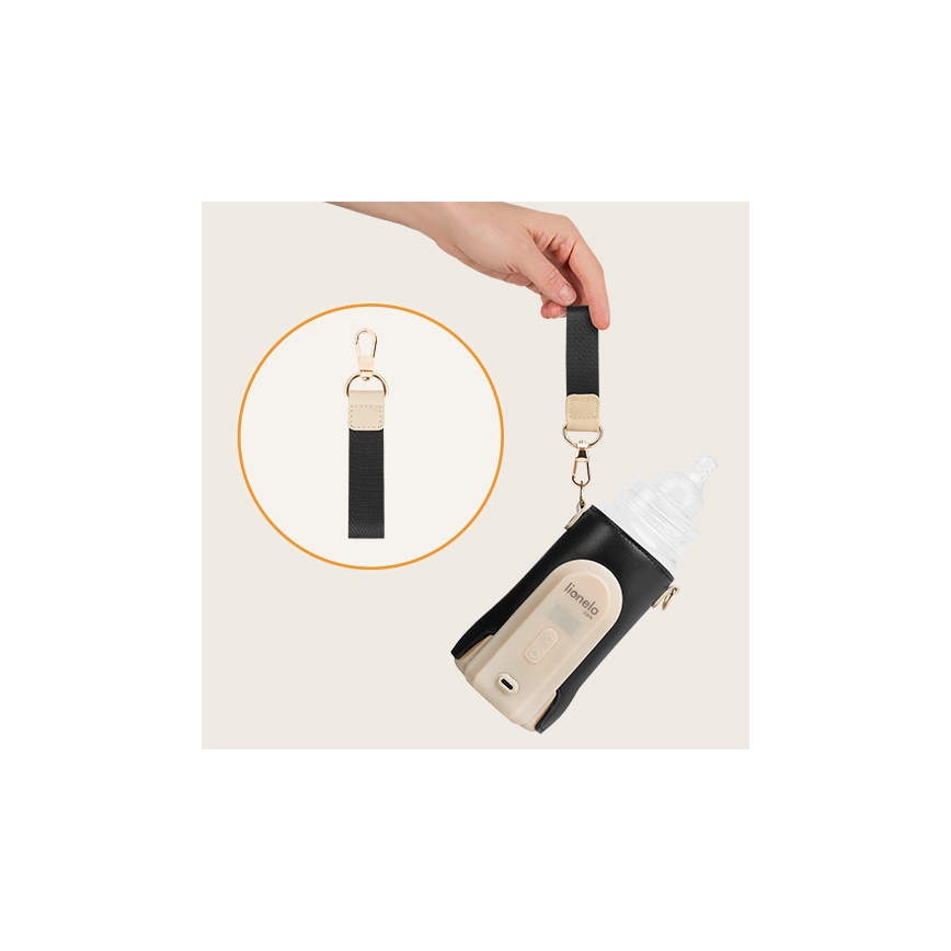Lionelo - Rechargeable bottle warmer THERMUP GO EVO 18W/5V zwart/beige