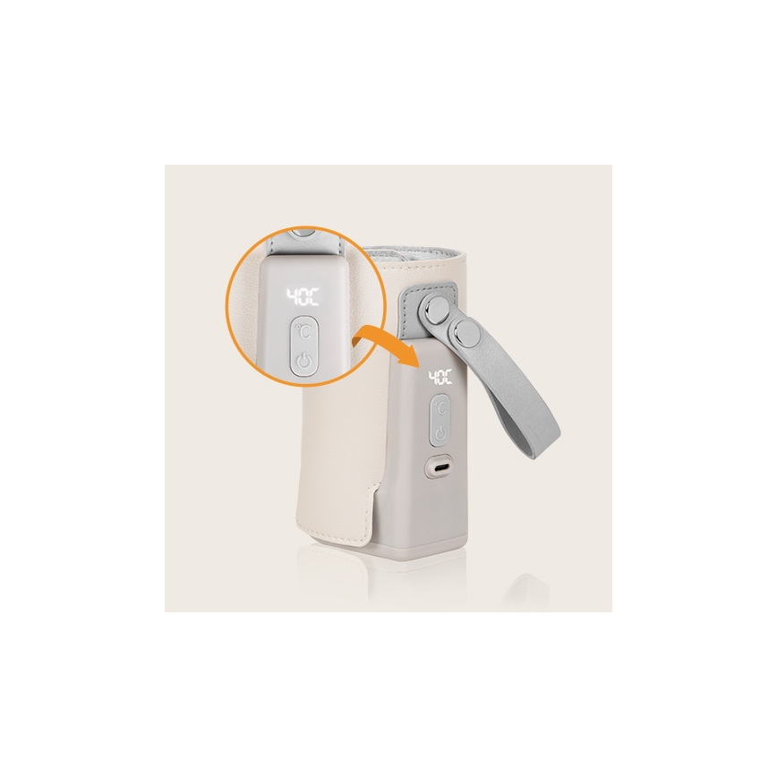 Lionelo - Rechargeable bottle warmer THERMUP GO PLUS 10W/5V beige