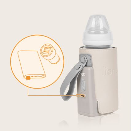 Lionelo - Rechargeable bottle warmer THERMUP GO PLUS 10W/5V beige