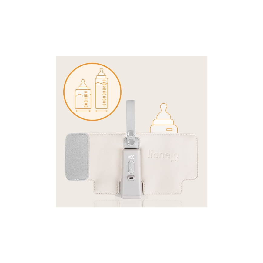 Lionelo - Rechargeable bottle warmer THERMUP GO PLUS 10W/5V beige