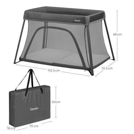 Lionelo - Reisbed 3-in-1 ALICE Grijs