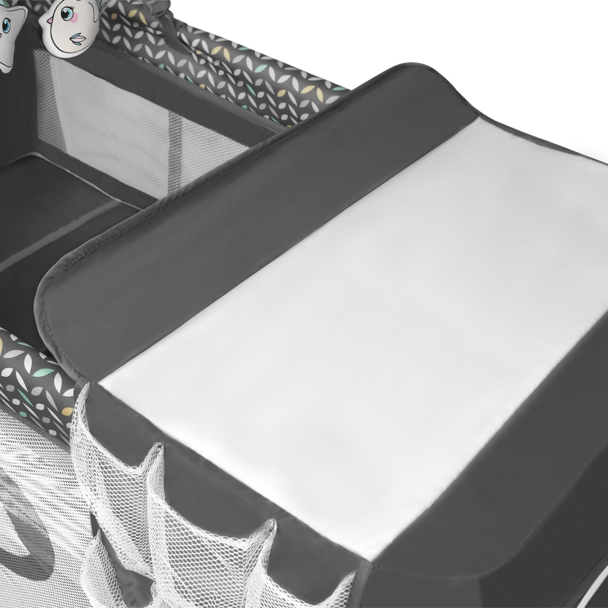 Lionelo - Reisbed FLOWER Grijs Scandi